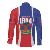 Personalized Haiti 1804 Long Sleeve Button Shirt Happy Ayiti Independence Day LT14