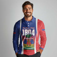 Personalized Haiti 1804 Long Sleeve Polo Shirt Happy Ayiti Independence Day LT14