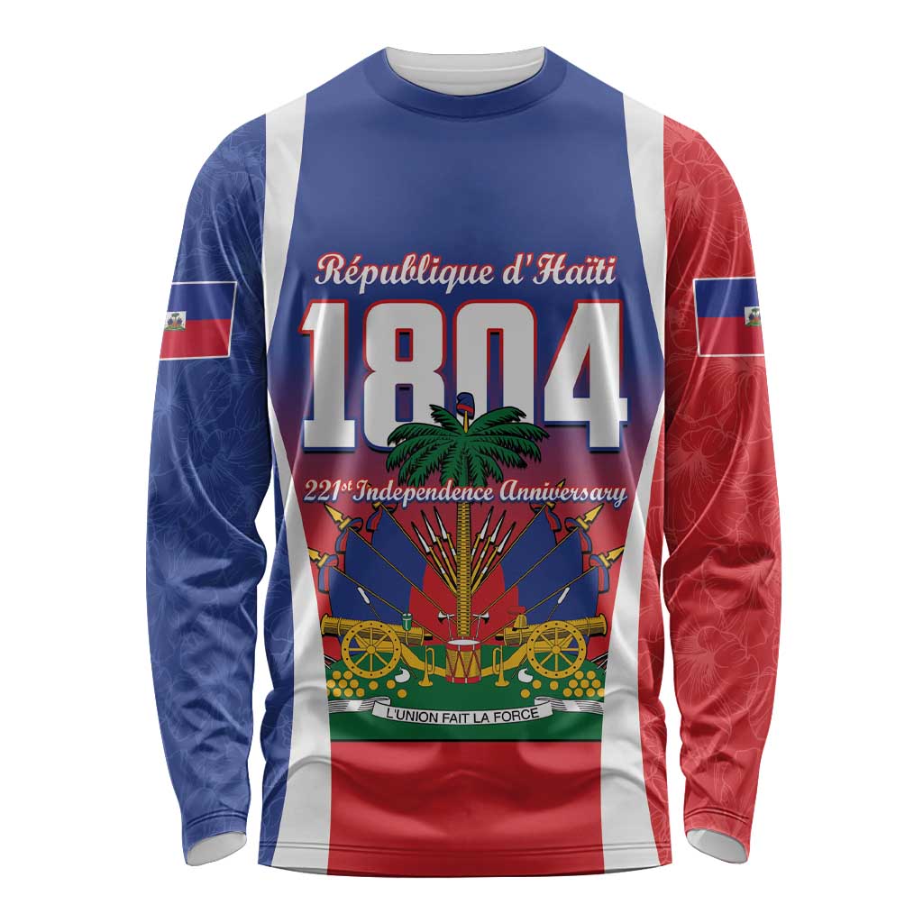 Personalized Haiti 1804 Long Sleeve Shirt Happy 221st Independence Anniversary - Wonder Print Shop