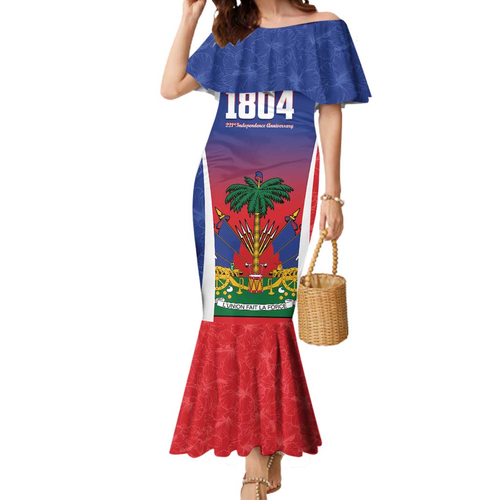 Personalized Haiti 1804 Mermaid Dress Happy 221st Independence Anniversary - Wonder Print Shop