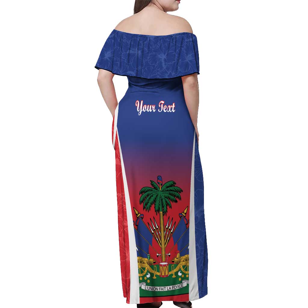 Personalized Haiti 1804 Off Shoulder Maxi Dress Happy Ayiti Independence Day LT14