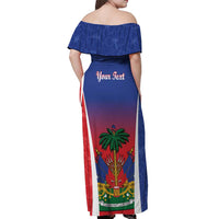 Personalized Haiti 1804 Off Shoulder Maxi Dress Happy Ayiti Independence Day LT14