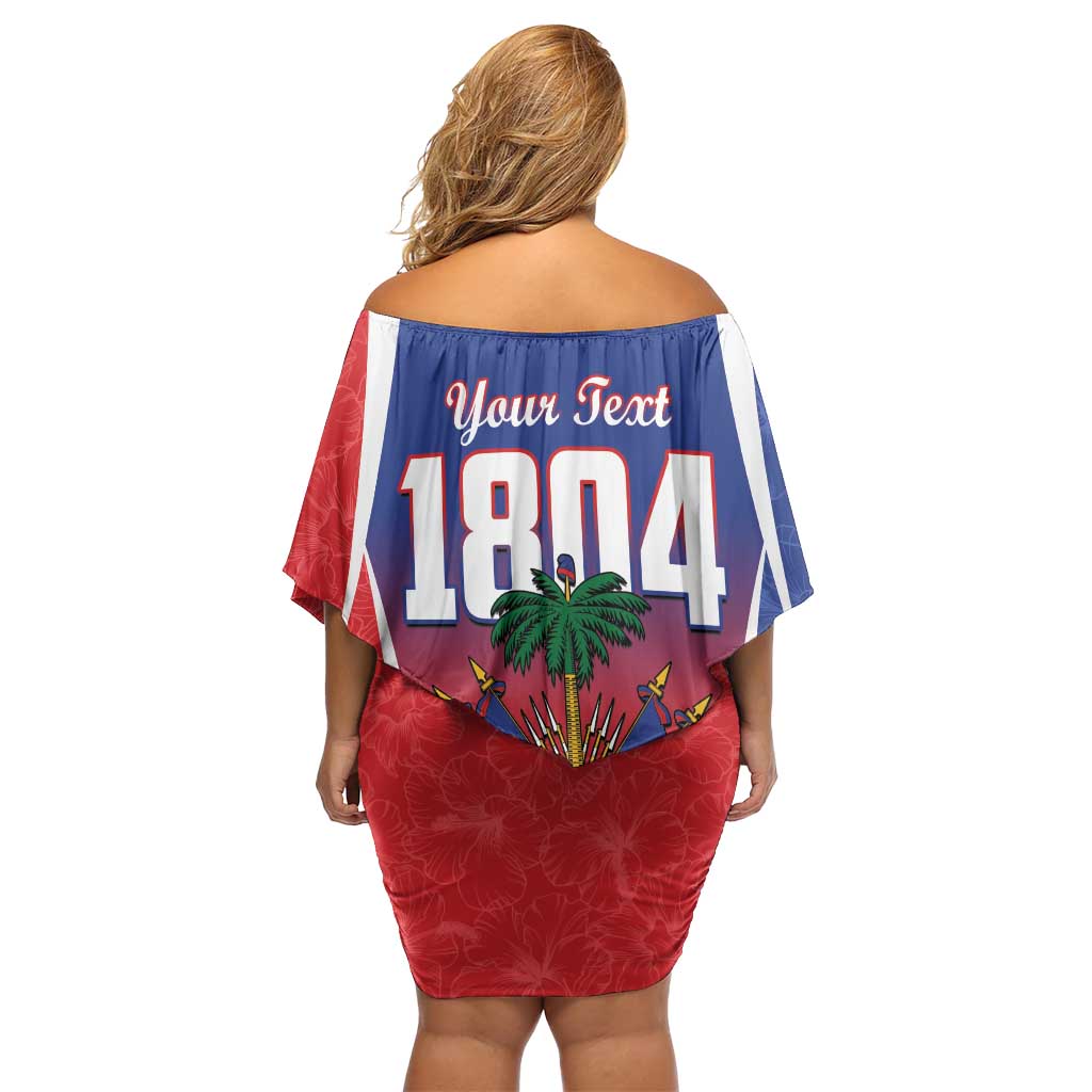 Personalized Haiti 1804 Off Shoulder Short Dress Happy 221st Independence Anniversary - Wonder Print Shop