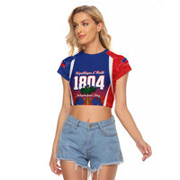 Personalized Haiti 1804 Raglan Cropped T Shirt Happy Ayiti Independence Day LT14