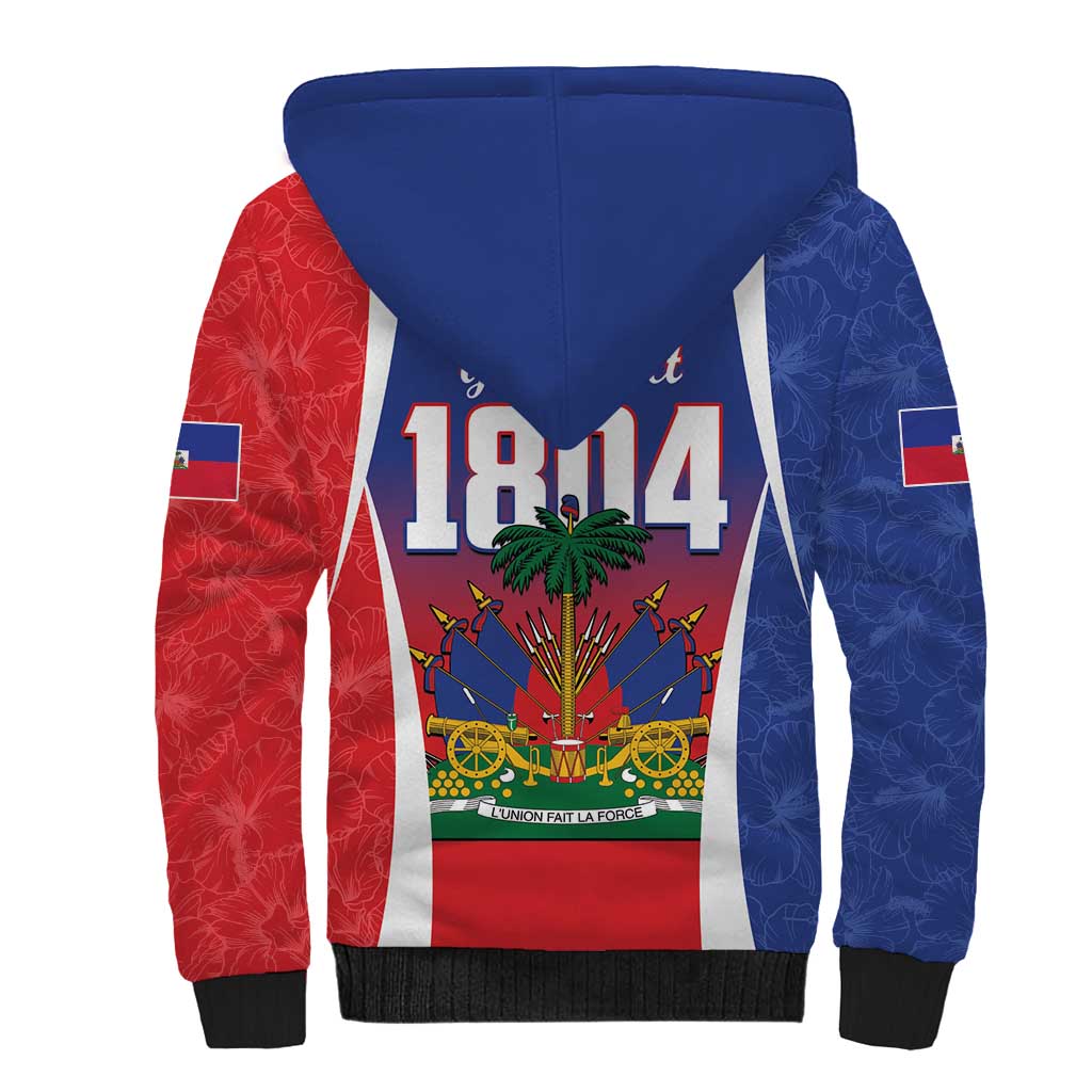 Personalized Haiti 1804 Sherpa Hoodie Happy 221st Independence Anniversary - Wonder Print Shop