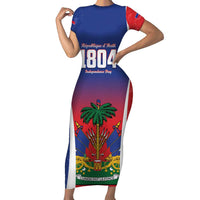 Personalized Haiti 1804 Short Sleeve Bodycon Dress Happy Ayiti Independence Day LT14