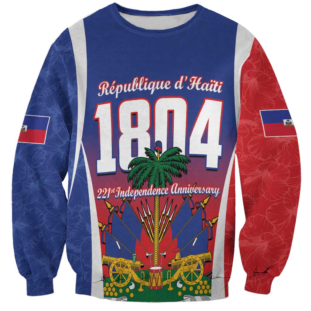 Personalized Haiti 1804 Sweatshirt Happy 221st Independence Anniversary - Wonder Print Shop