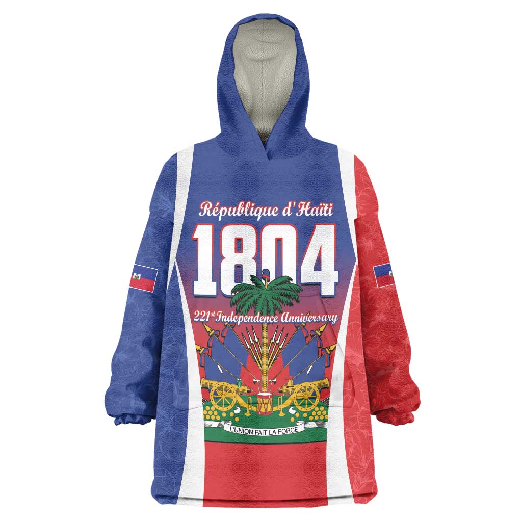 Personalized Haiti 1804 Wearable Blanket Hoodie Happy 221st Independence Anniversary - Wonder Print Shop