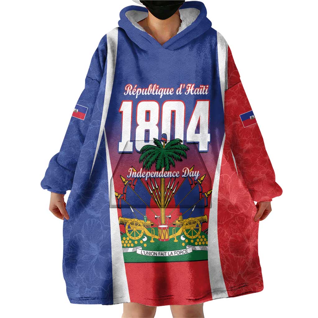 Personalized Haiti 1804 Wearable Blanket Hoodie Happy Ayiti Independence Day LT14