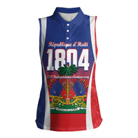 Personalized Haiti 1804 Women Sleeveless Polo Shirt Happy 221st Independence Anniversary - Wonder Print Shop