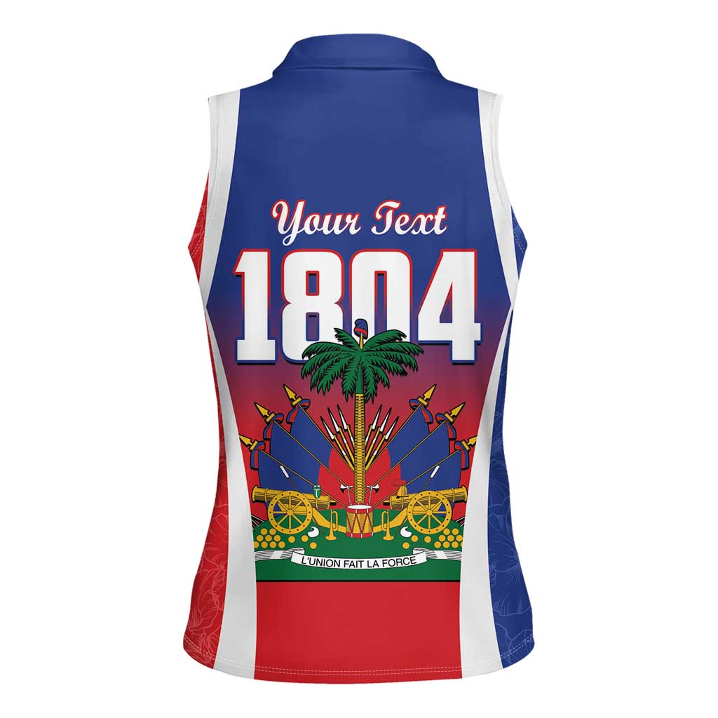 Personalized Haiti 1804 Women Sleeveless Polo Shirt Happy 221st Independence Anniversary - Wonder Print Shop