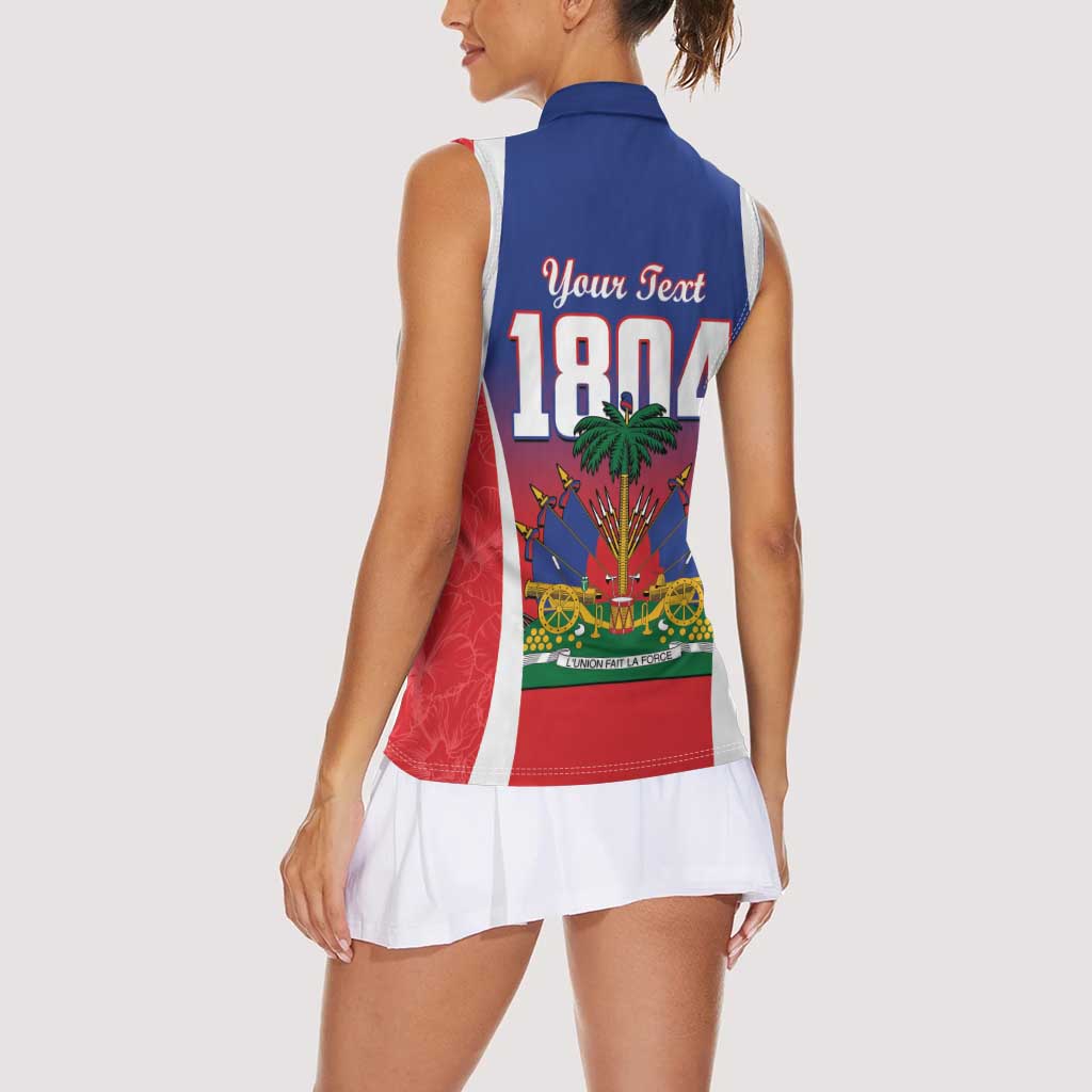 Personalized Haiti 1804 Women Sleeveless Polo Shirt Happy 221st Independence Anniversary - Wonder Print Shop