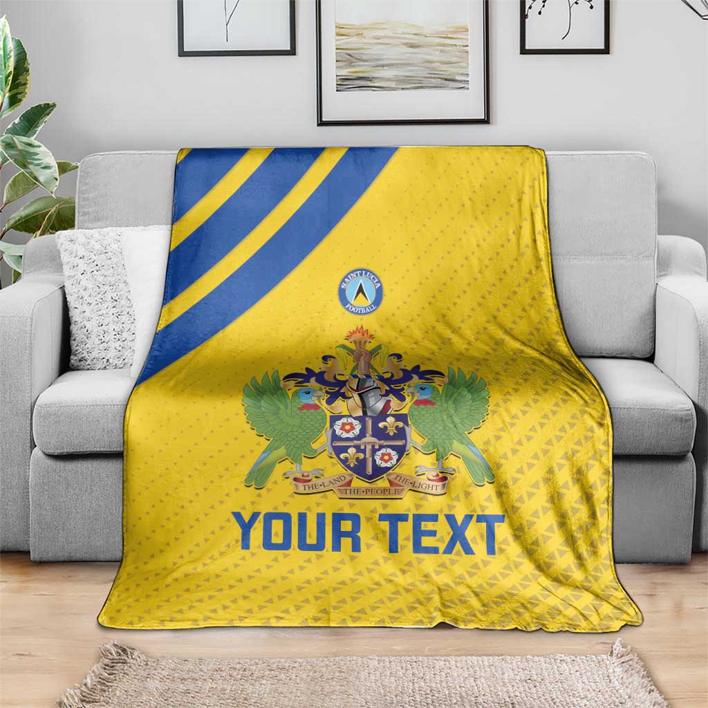 Custom Saint Lucia Football Blanket 2025 Go Champions - Yellow Version