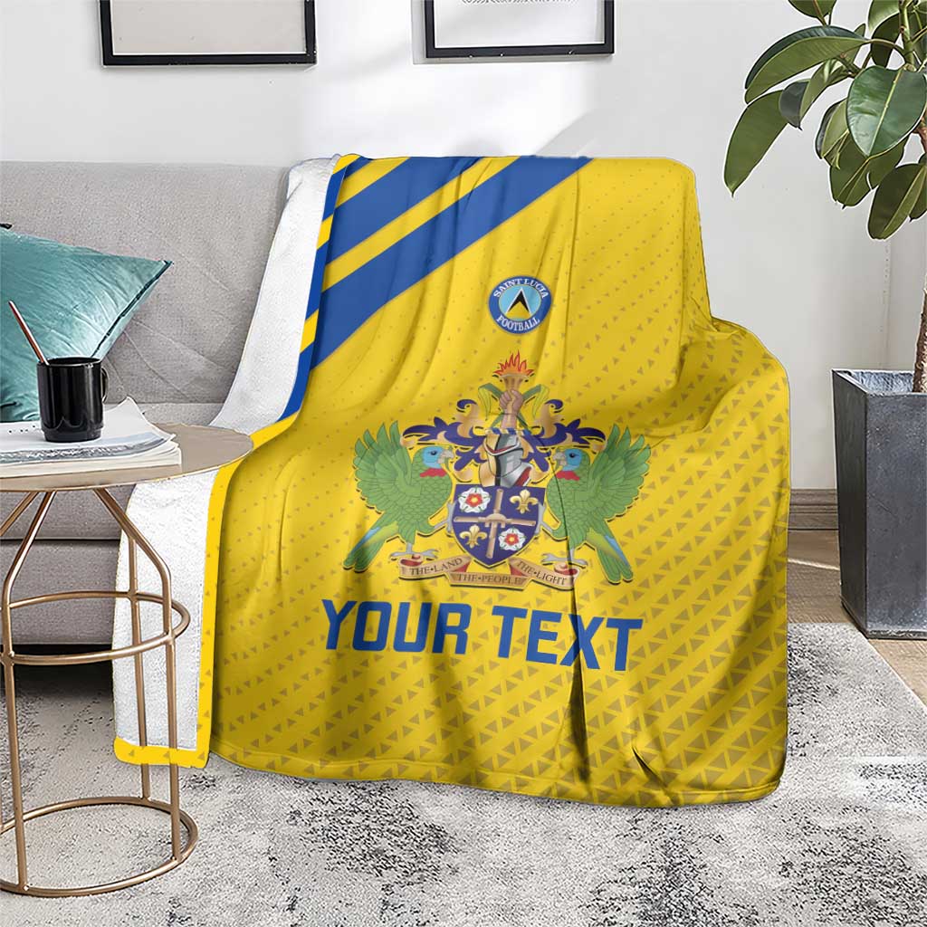 Custom Saint Lucia Football Blanket 2025 Go Champions - Yellow Version