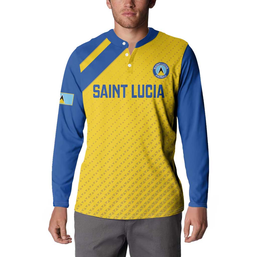 Custom Saint Lucia Football Button Sweatshirt 2025 Go Champions - Yellow Version