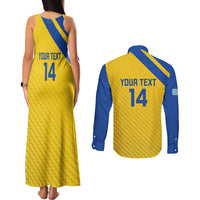 Custom Saint Lucia Football Couples Matching Tank Maxi Dress and Long Sleeve Button Shirt 2025 Go Champions - Yellow Version