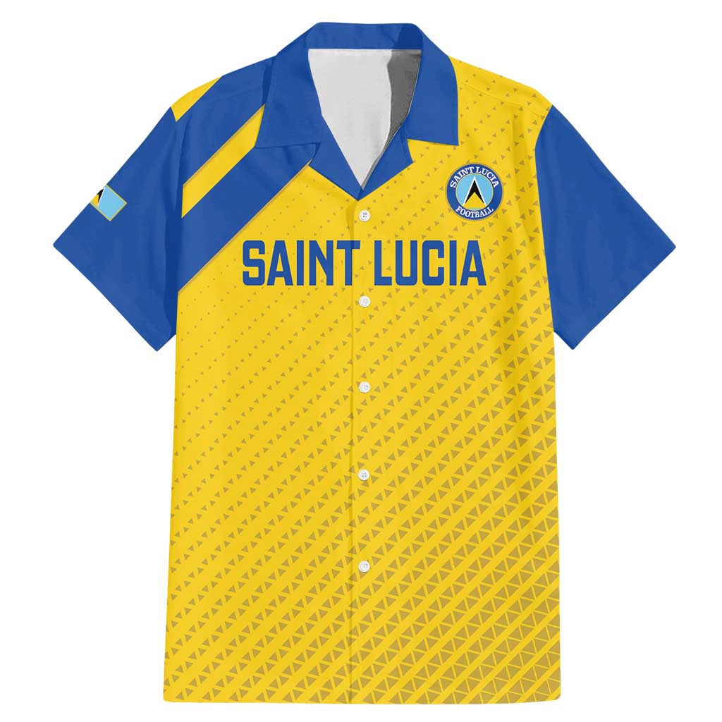 Custom Saint Lucia Football Family Matching Mermaid Dress and Hawaiian Shirt 2025 Go Champions - Yellow Version