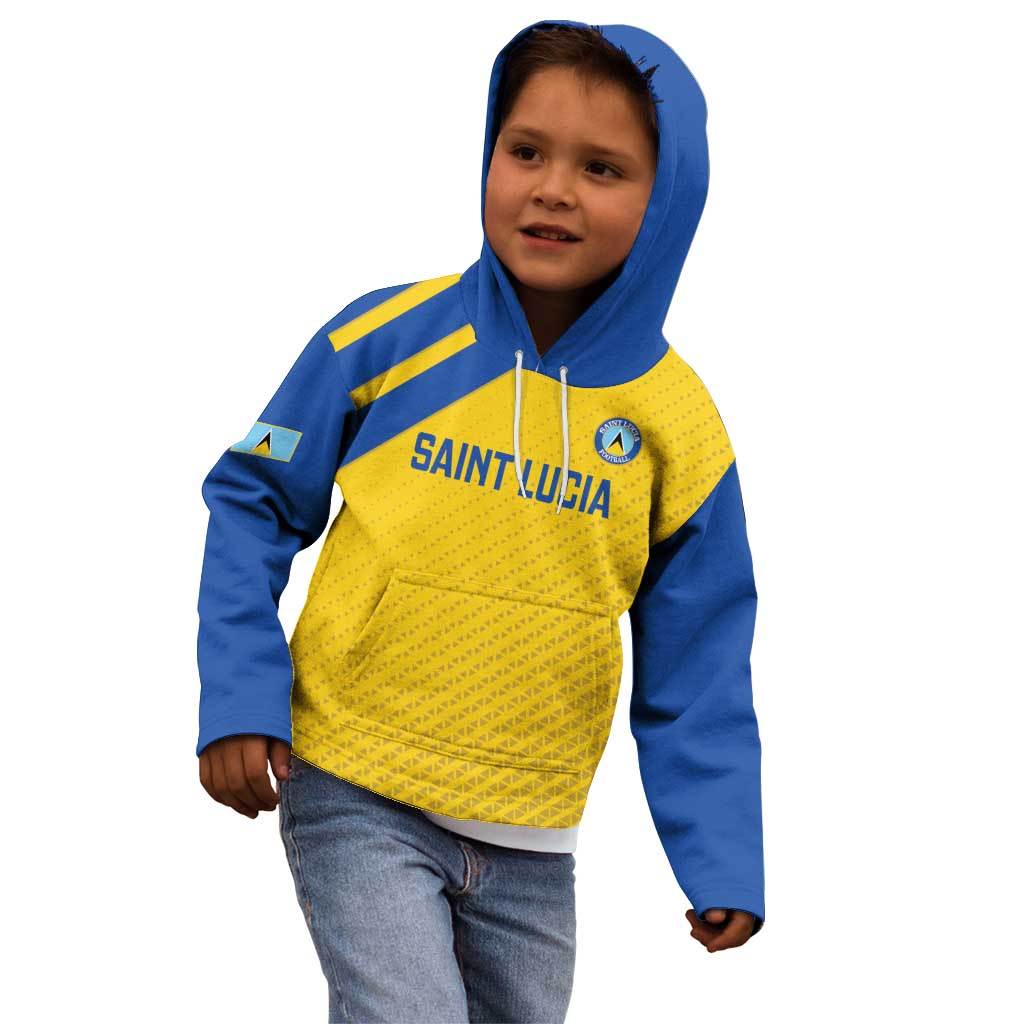 Custom Saint Lucia Football Kid Hoodie 2025 Go Champions - Yellow Version