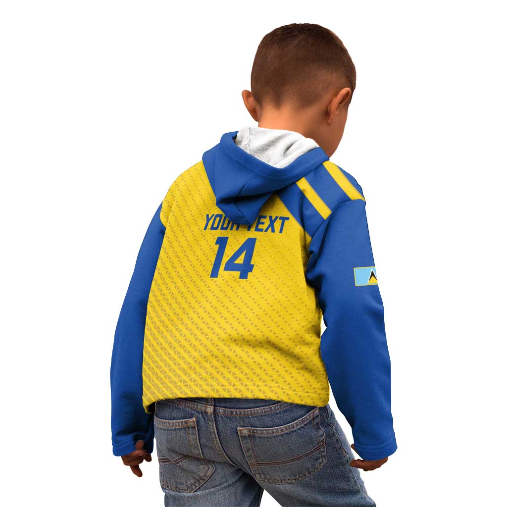Custom Saint Lucia Football Kid Hoodie 2025 Go Champions - Yellow Version