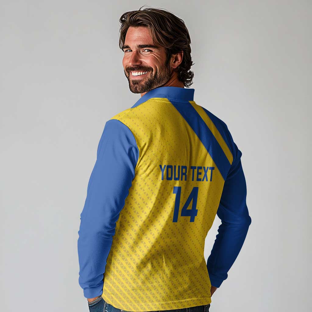 Custom Saint Lucia Football Long Sleeve Polo Shirt 2025 Go Champions - Yellow Version