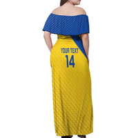 Custom Saint Lucia Football Off Shoulder Maxi Dress 2025 Go Champions - Yellow Version