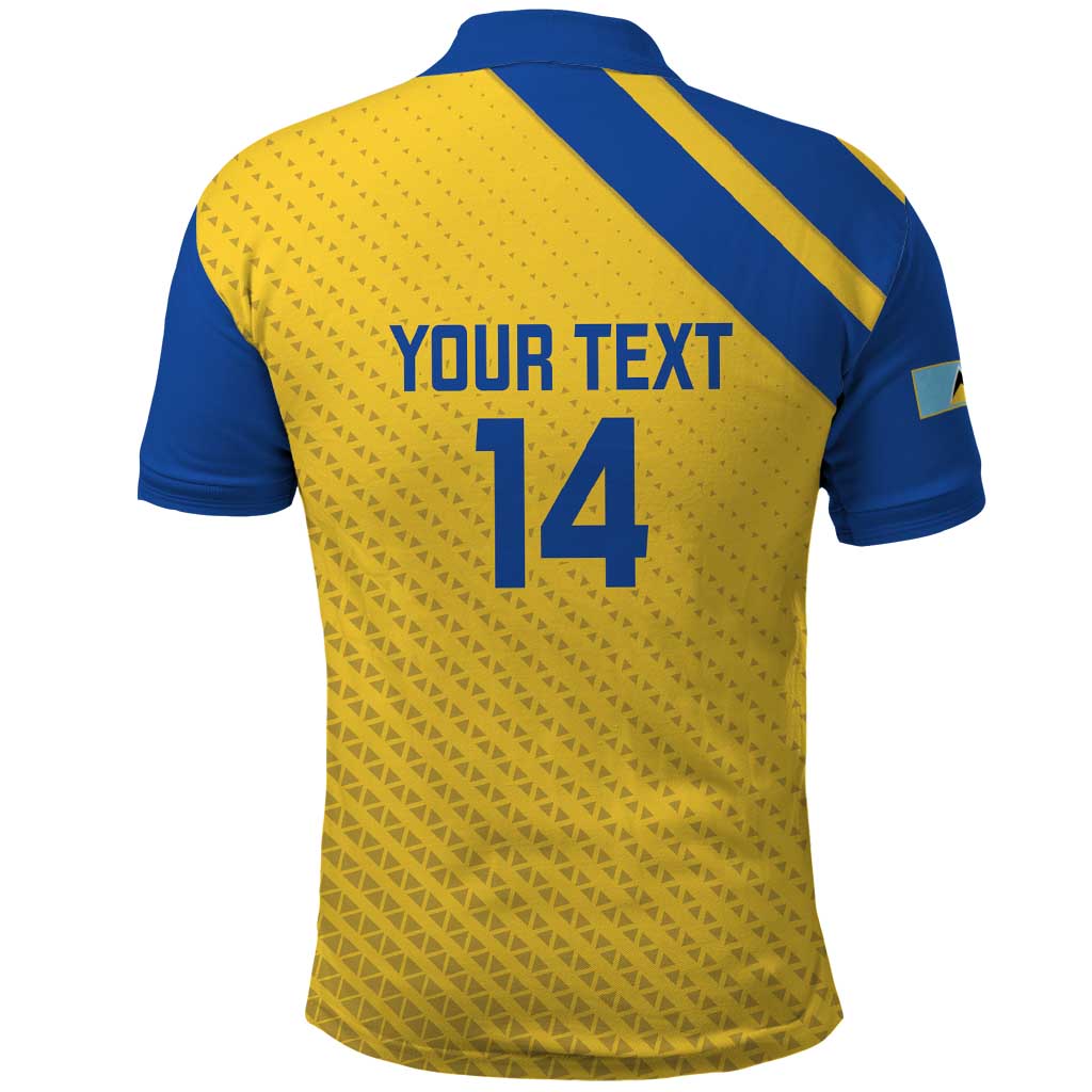 Custom Saint Lucia Football Polo Shirt 2025 Go Champions - Yellow Version