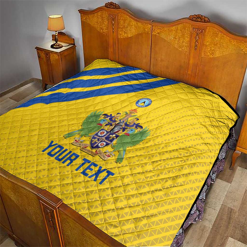 Custom Saint Lucia Football Quilt 2025 Go Champions - Yellow Version