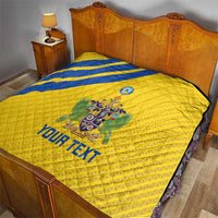 Custom Saint Lucia Football Quilt 2025 Go Champions - Yellow Version