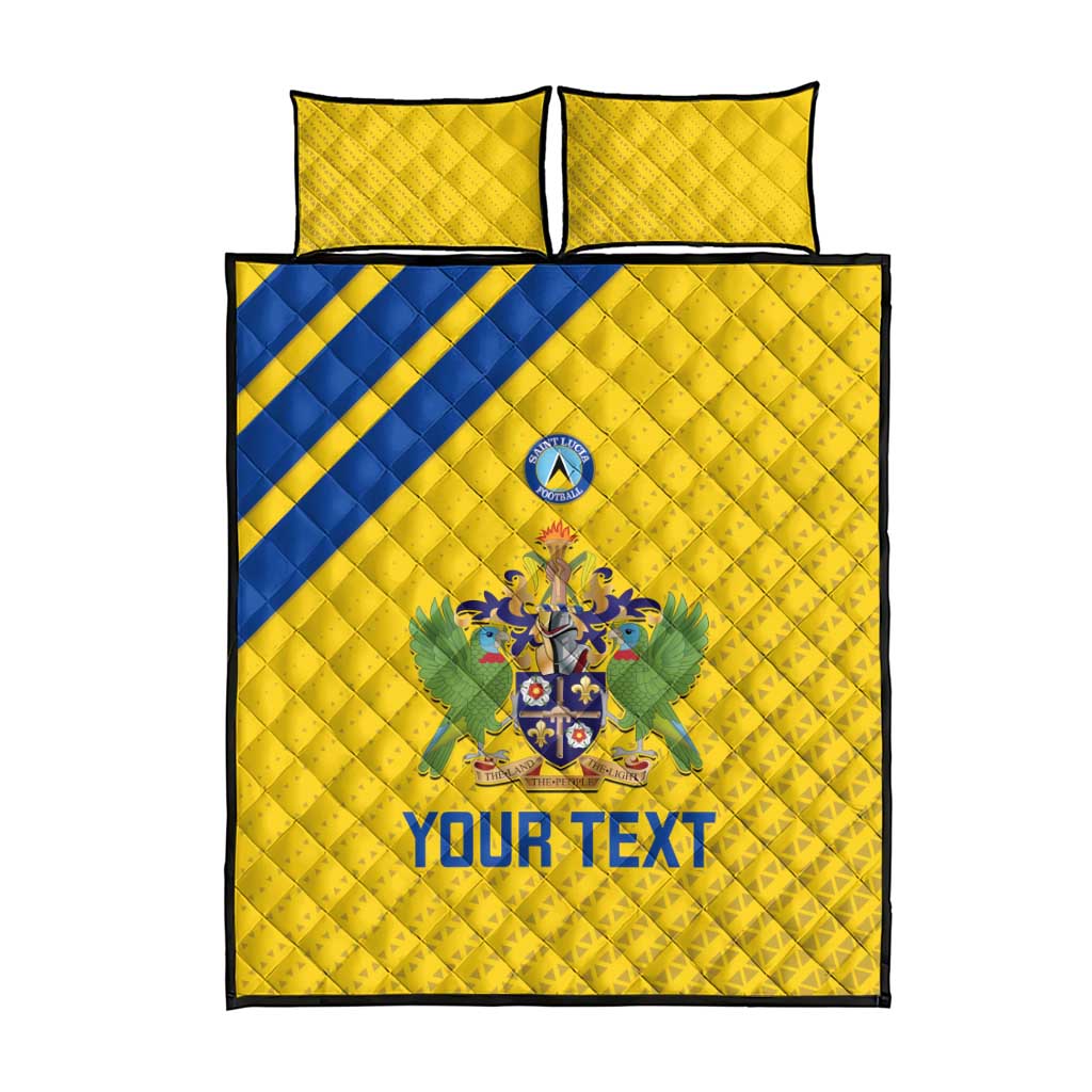 Custom Saint Lucia Football Quilt Bed Set 2025 Go Champions - Yellow Version