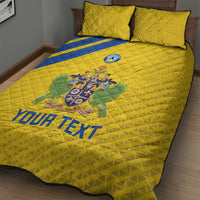 Custom Saint Lucia Football Quilt Bed Set 2025 Go Champions - Yellow Version