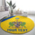 Custom Saint Lucia Football Round Carpet 2025 Go Champions - Yellow Version