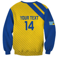 Custom Saint Lucia Football Sweatshirt 2025 Go Champions - Yellow Version