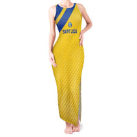 Custom Saint Lucia Football Tank Maxi Dress 2025 Go Champions - Yellow Version