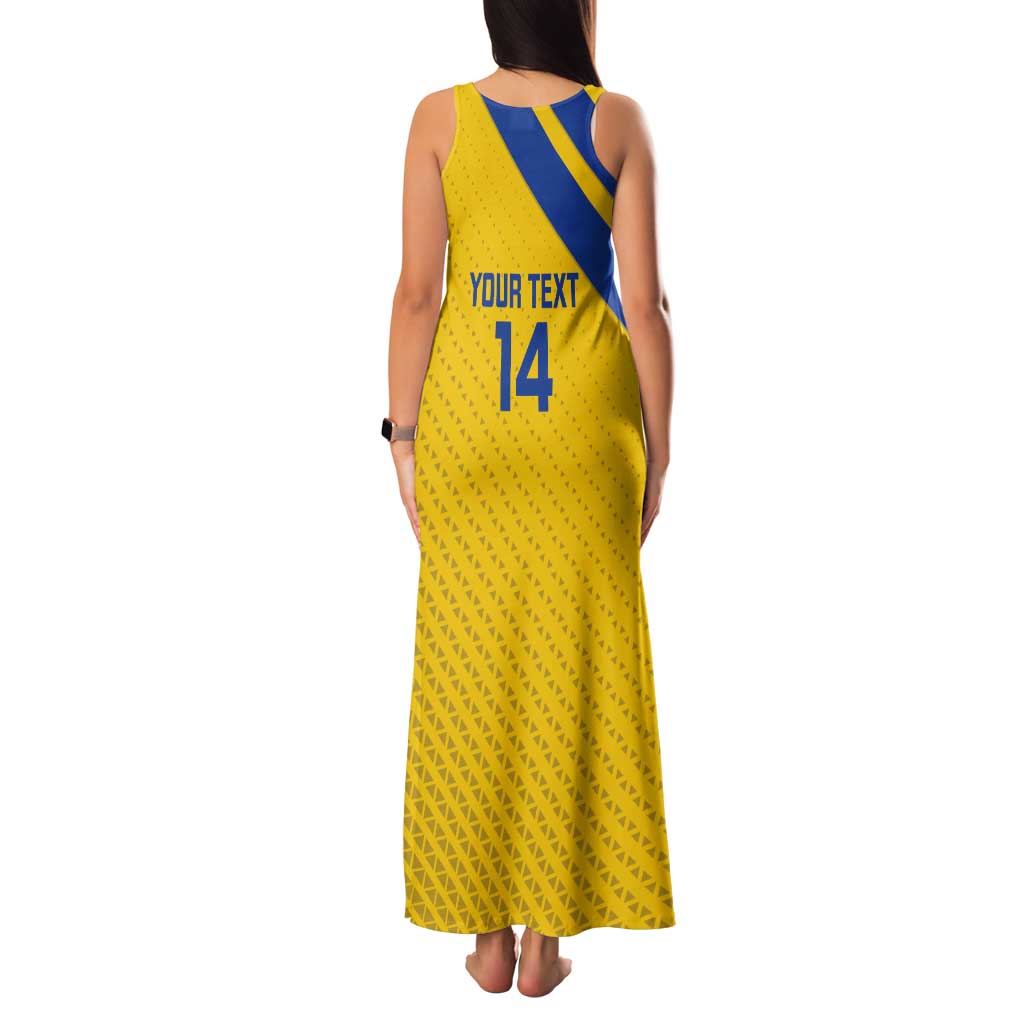 Custom Saint Lucia Football Tank Maxi Dress 2025 Go Champions - Yellow Version