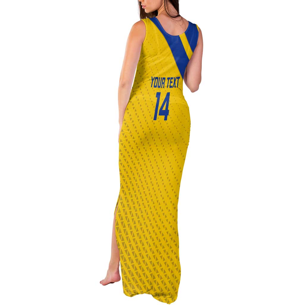 Custom Saint Lucia Football Tank Maxi Dress 2025 Go Champions - Yellow Version