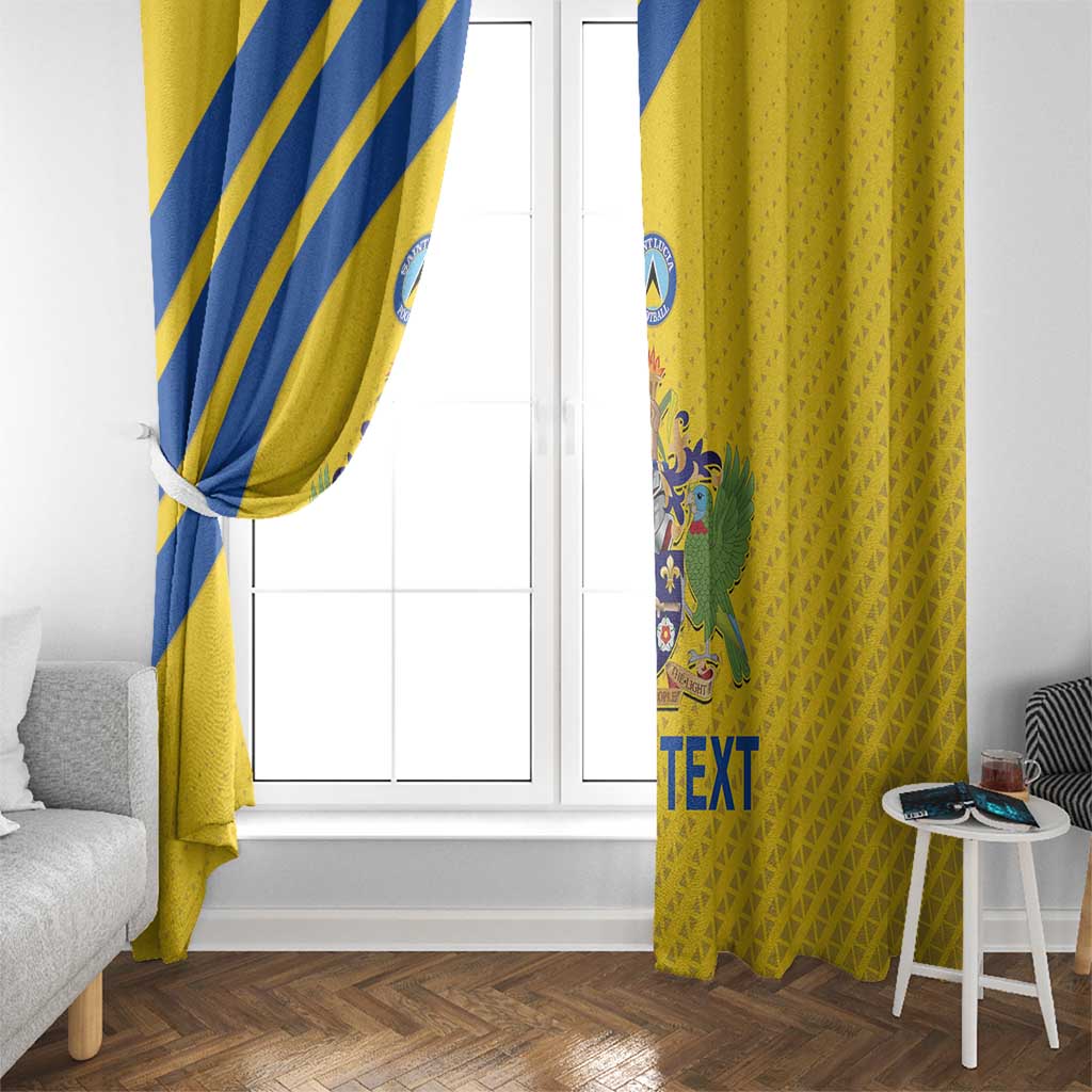Custom Saint Lucia Football Window Curtain 2025 Go Champions - Yellow Version