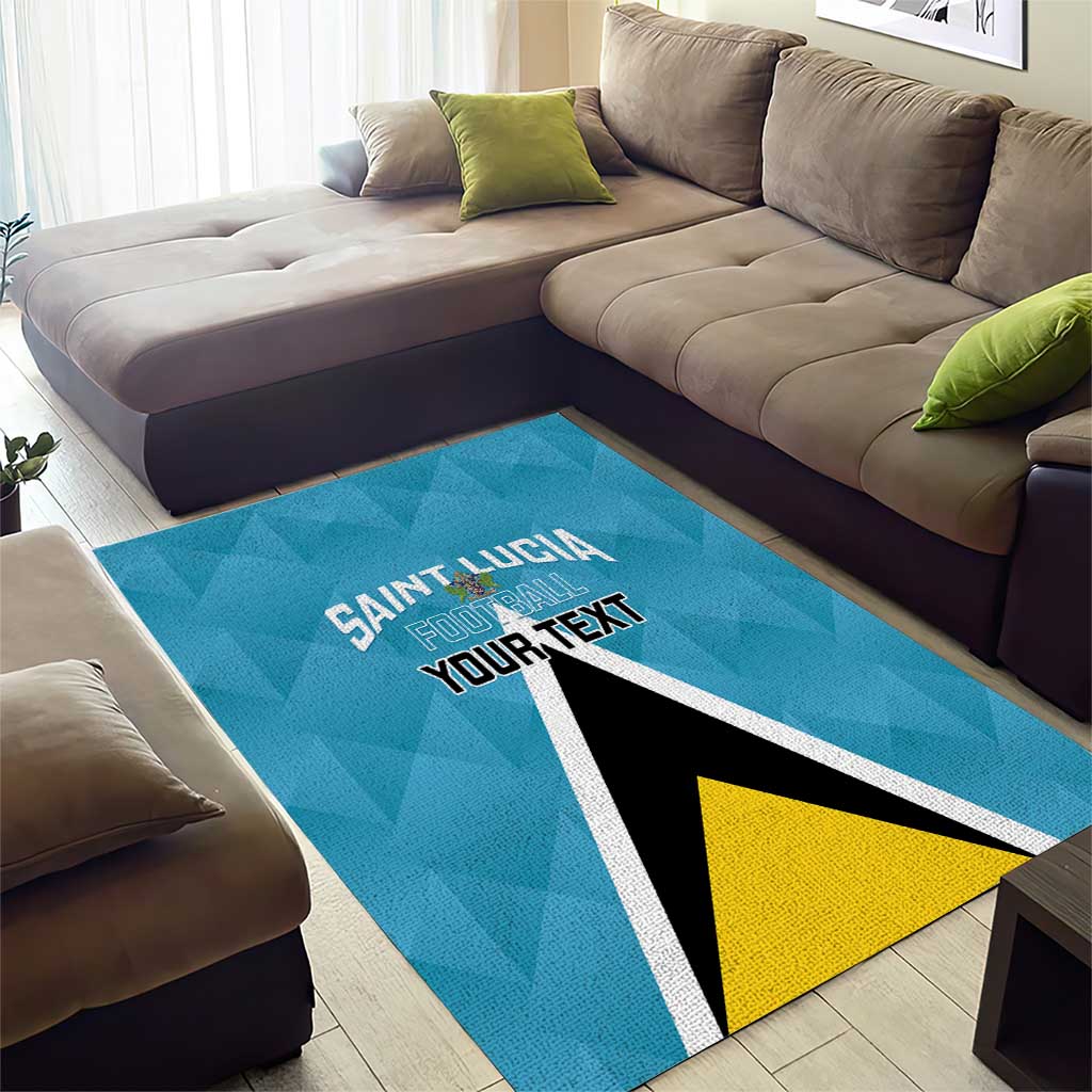Custom Saint Lucia Football Area Rug Flag Style