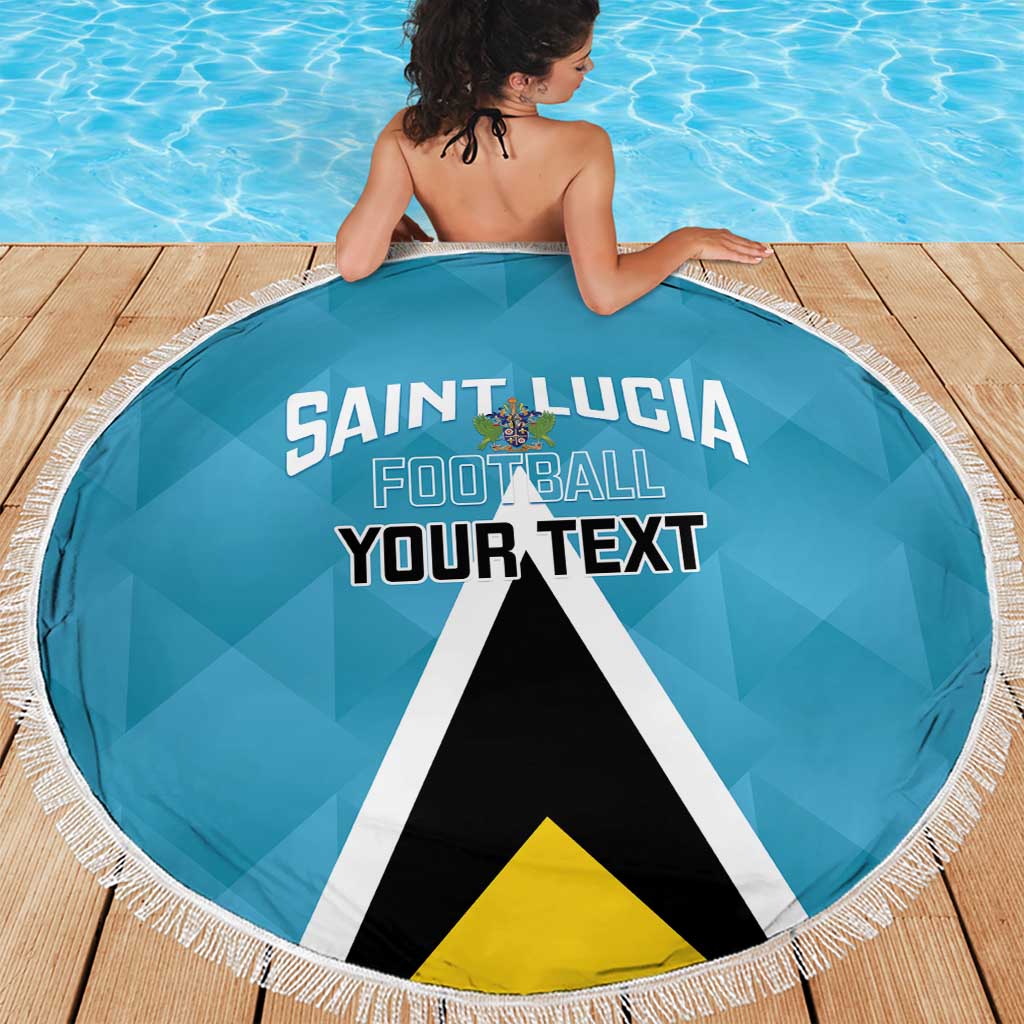 Custom Saint Lucia Football Beach Blanket Flag Style