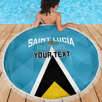 Custom Saint Lucia Football Beach Blanket Flag Style
