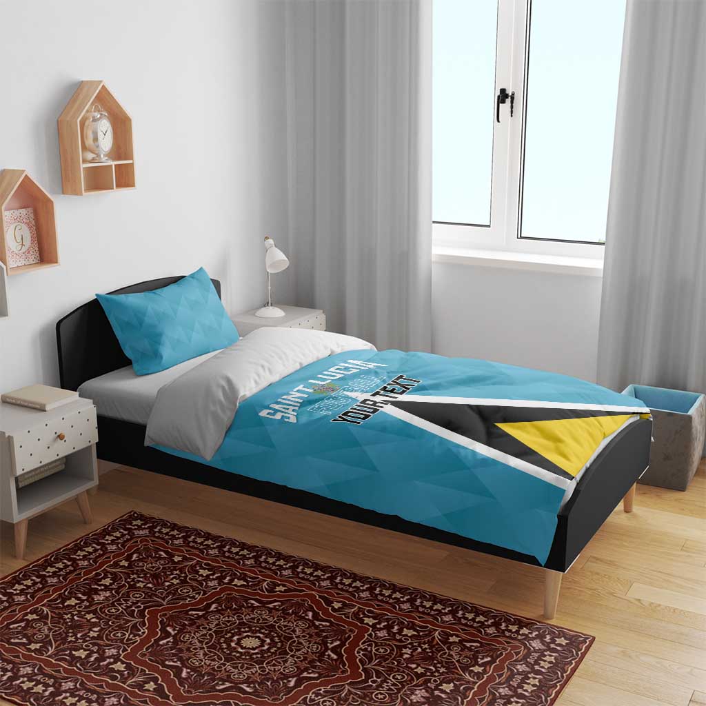 Custom Saint Lucia Football Bedding Set Flag Style
