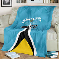 Custom Saint Lucia Football Blanket Flag Style