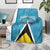 Custom Saint Lucia Football Blanket Flag Style