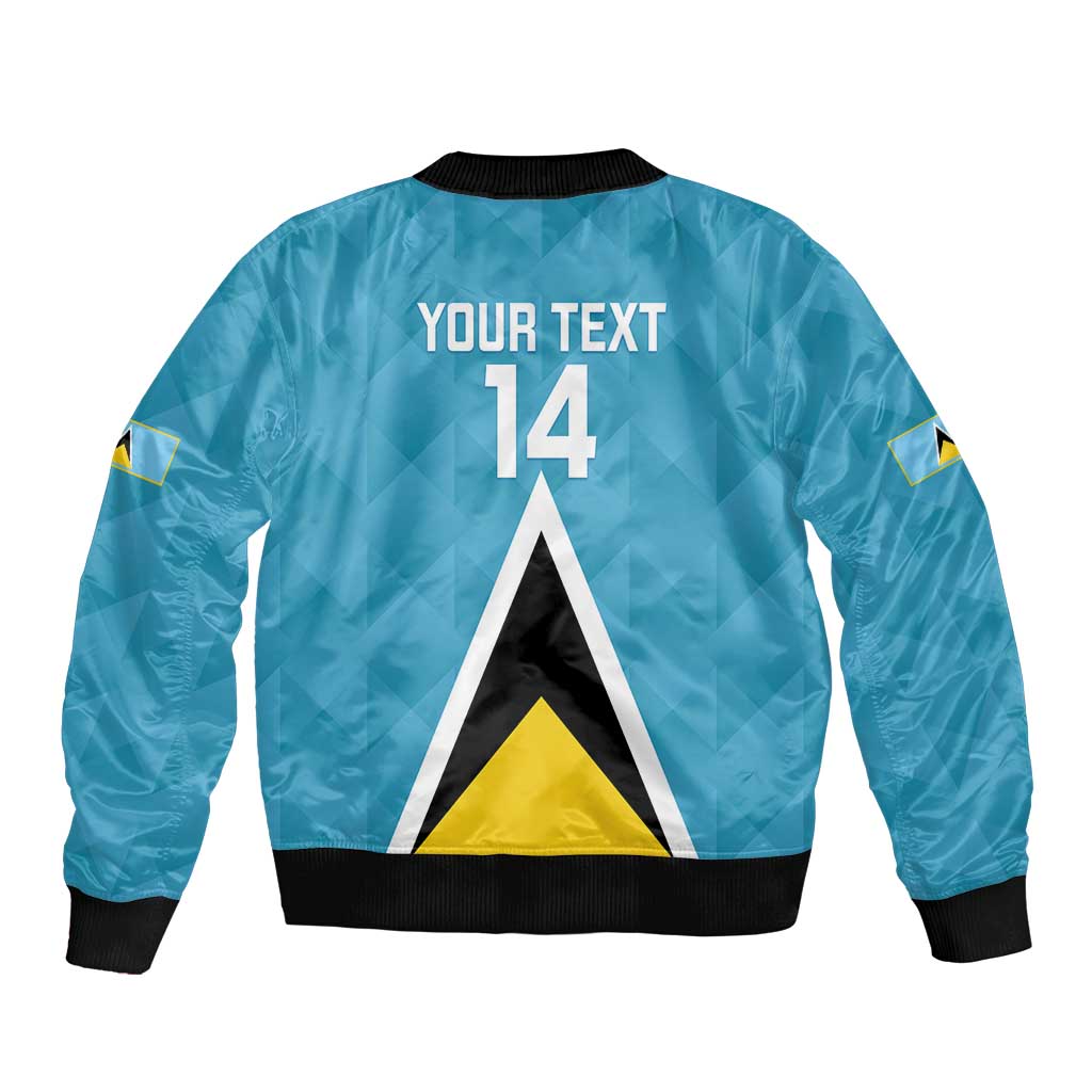 Custom Saint Lucia Football Bomber Jacket Flag Style