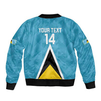 Custom Saint Lucia Football Bomber Jacket Flag Style