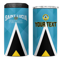 Custom Saint Lucia Football 4 in 1 Can Cooler Tumbler Flag Style