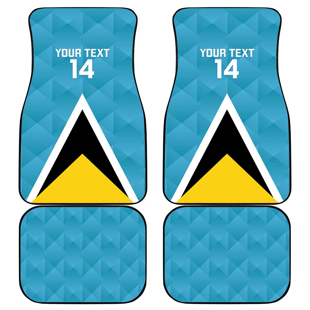 Custom Saint Lucia Football Car Mats Flag Style