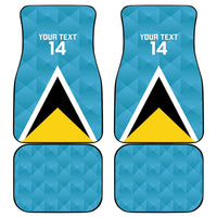 Custom Saint Lucia Football Car Mats Flag Style