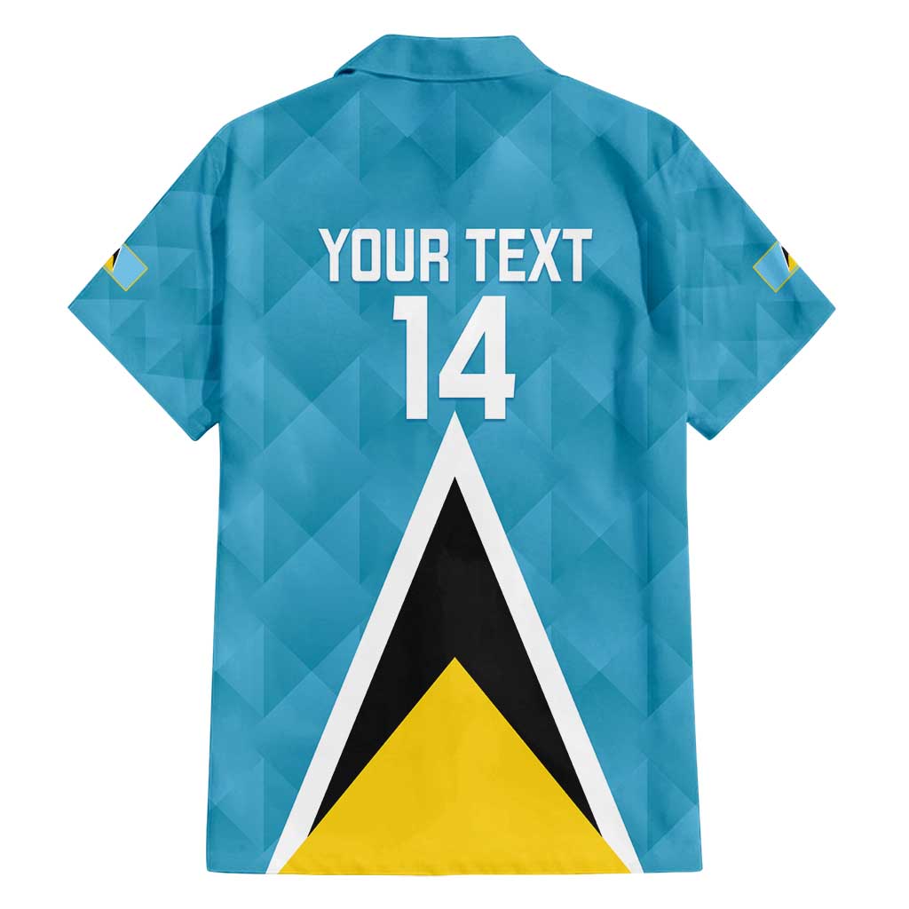 Custom Saint Lucia Football Family Matching Long Sleeve Bodycon Dress and Hawaiian Shirt Flag Style