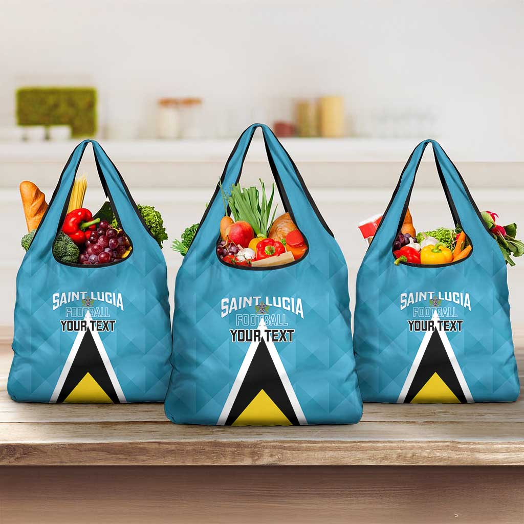Custom Saint Lucia Football Grocery Bag Flag Style