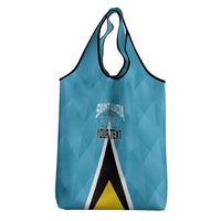 Custom Saint Lucia Football Grocery Bag Flag Style
